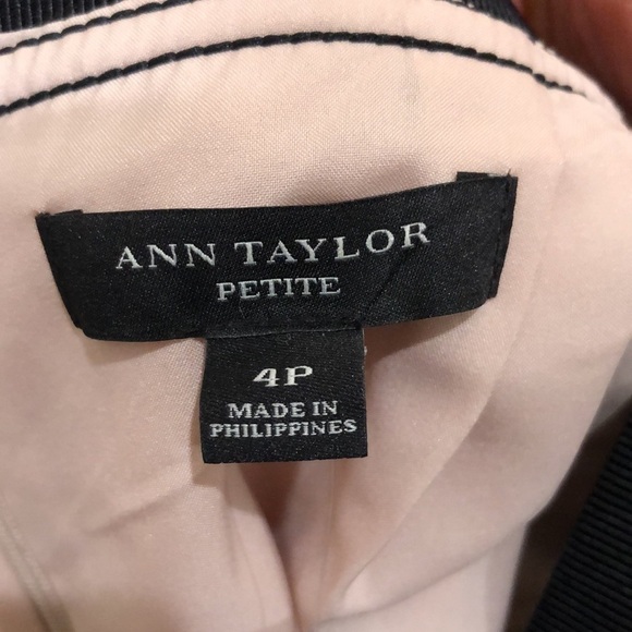 NWT Ann Taylor Pencil Skirt Size 4P Tan Black Color block High Waisted - Picture 5 of 9